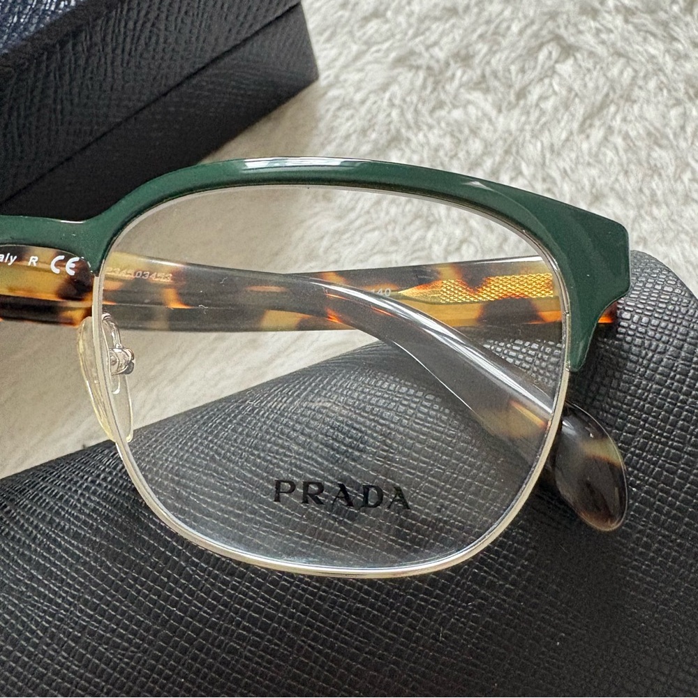 NEW PRADA made in Italy green and tortoise eye glasses frames - Picture 4 of 11